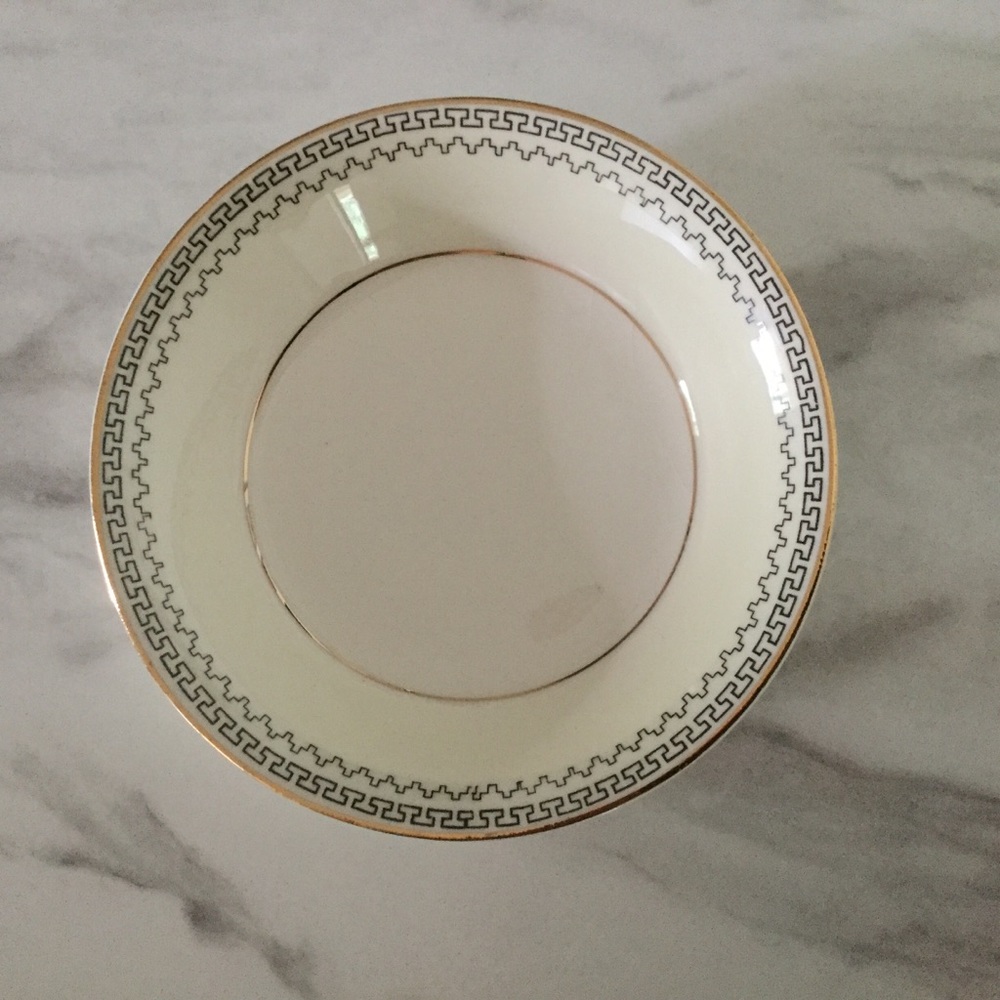 Vintage China Dish with Greek Key Pattern